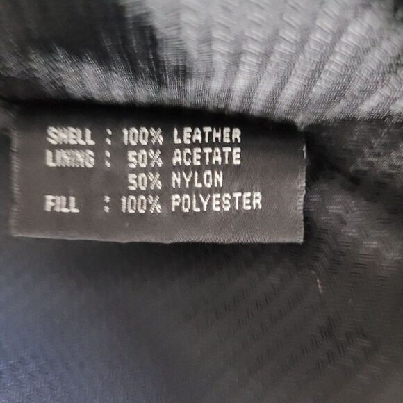 Vintage 90's Baracuta Black Grained Leather Button Down Blazer Jacket Sz S - Picture 15 of 16